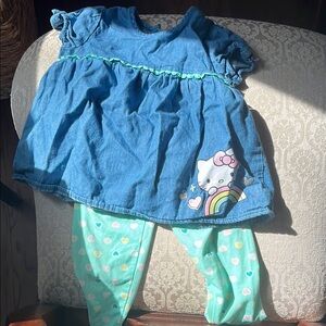 Hello Kitty Denim Dress with Heart Leggings